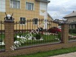 Забор, навершия, калитка и ворота с элементами ковки